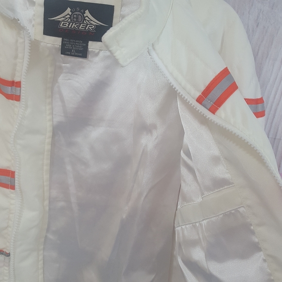 USA Biker Bike Design Reflective Quilted Nylon Zip-Up Jacket - Picture 5 of 9